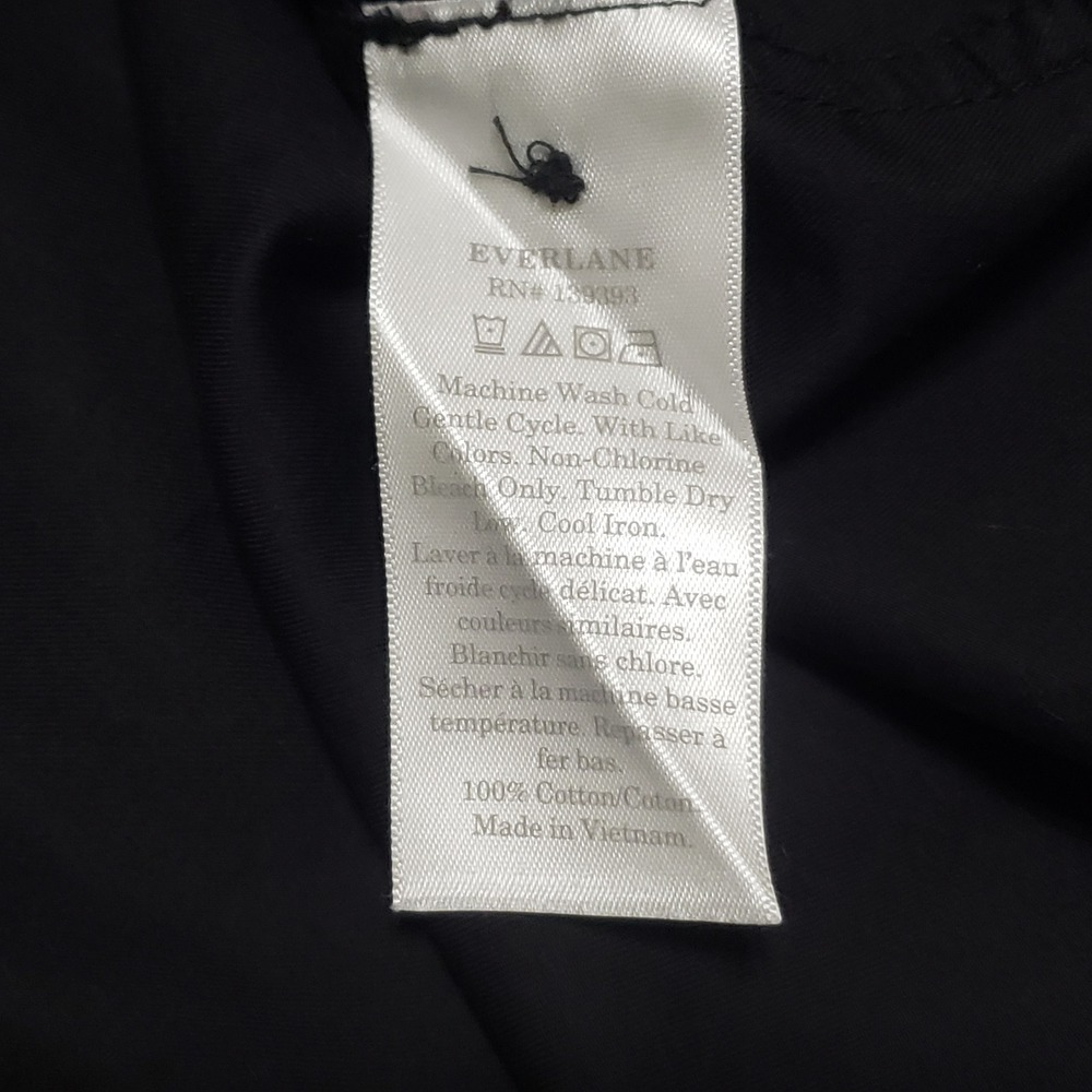 Everlane Womens Black Cotton Boxy Cropped Button Down Shirt Large Long Sleeve - Picture 5 of 9